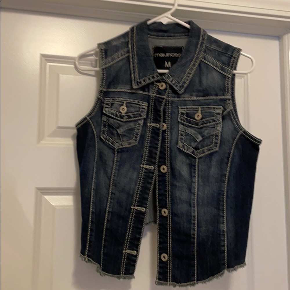 Jean vest- cropped back